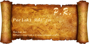 Perlaki Róza névjegykártya